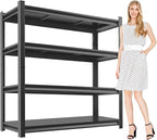 Metal Garage Storage Shelves Heavy Duty Shelving Unit 4 Tier Steel Adjustable Organizing Shelves 2500 LBS Capacity Industrial Shelving Ideal for Garage Tote Pantry Basement Outdoor, 54”Hx47”Wx24”D
