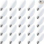 Brightown C9 LED Replacement Christmas Bulbs, 25 Pack White Shatterproof C9 Bulbs, Waterproof Commercial LED Holiday Bulb for Christmas String Light, E17 Intermediate Base, Dimmable