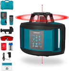 Takamine Rotary Laser Level Kit, Red Beam 635nm Wavelength, 800M Measuring Range, Horizontal/Vertical Self-Leveling, 5 Scan Angle and Rotation Speed Adjustment, Includes Remote Control, Receiver.