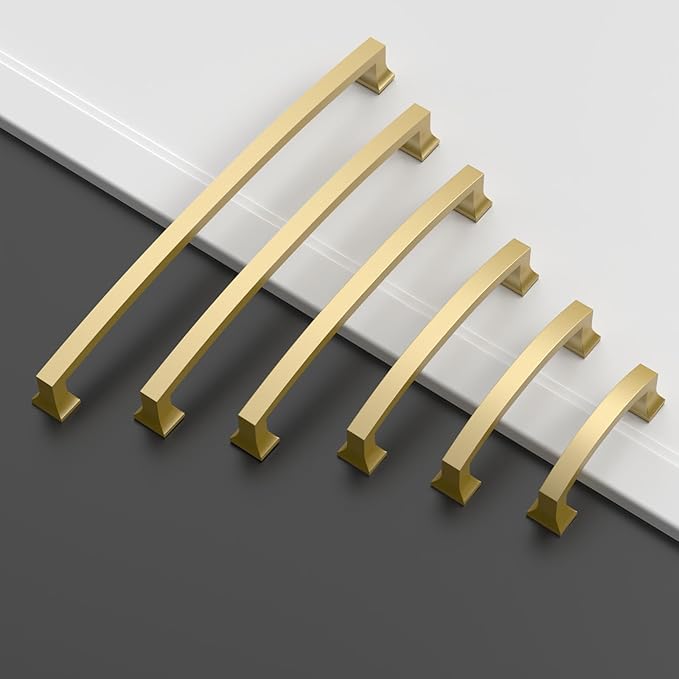 Asidrama 10 Pack 3 Inch(76mm) Brushed Gold Kitchen Cabinet Handles, Cabinet Pulls Kitchen Cabinet Hardware for Cupboard Drawer Pulls