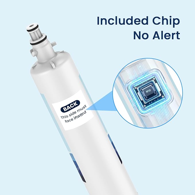 MARRIOTTO Replacement for GE® RPWFE, RPWF (Built-in CHIP) Refrigerator Water Filter, Compatible with GFE28GELDS, PFE28KELDS, PFE28KYNFS, GFD28GELDS, GYE22HMKES, GFE28GYNFS, GFD28GYNFS, Pack of 2