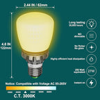 LED Light Bulbs A19 250 Watt Equivalent, Bright LED Bulbs 3670LM 3000K Warm White, 27W E26 LED Corn Light Bulb Non-Dimmable 2-Pack