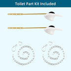 Universal Metal Front Mount Toilet Handle Replacement Kit Compatible with Kohler Toilet Tank Parts, 2Pack Toilet Flush Lever Handle with Flapper Chains, White