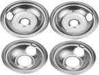 Drip Pan Electric Stove Burner Covers for Whirlpool W10278125, 4 Pack(2x6" and 2x8")
