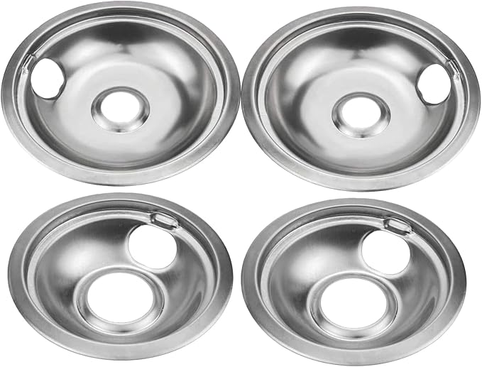Drip Pan Electric Stove Burner Covers for Whirlpool W10278125, 4 Pack(2x6" and 2x8")