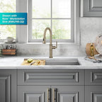 KRAUS Allyn Traditional Industrial Pull-Down Single Handle Kitchen Faucet in Brushed Gold, KPF- 4100BG