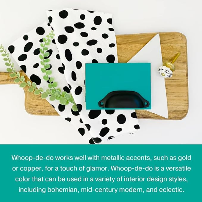 Country Chic All-in-One Chalk Paint for Furniture, Cabinets, Home Decor, Eco-Friendly, Matte Finish, Built-In Primer & Top Coat for Wood, Metal - Whoop-de-do (Bright Teal) - 4 oz (118 ml)