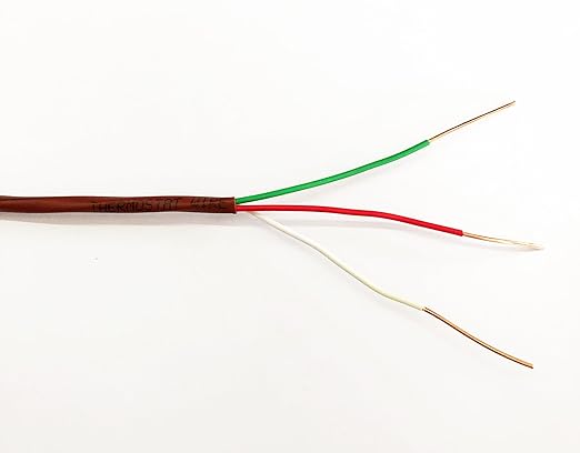 18/3 50ft Thermostat Wire, Solid Copper Wire, 18 Gauge Conductor, ETL Listed CL2 Power Limited Circuit Cable for Indoor/Outdoor Low Voltage Applications Use,Brown