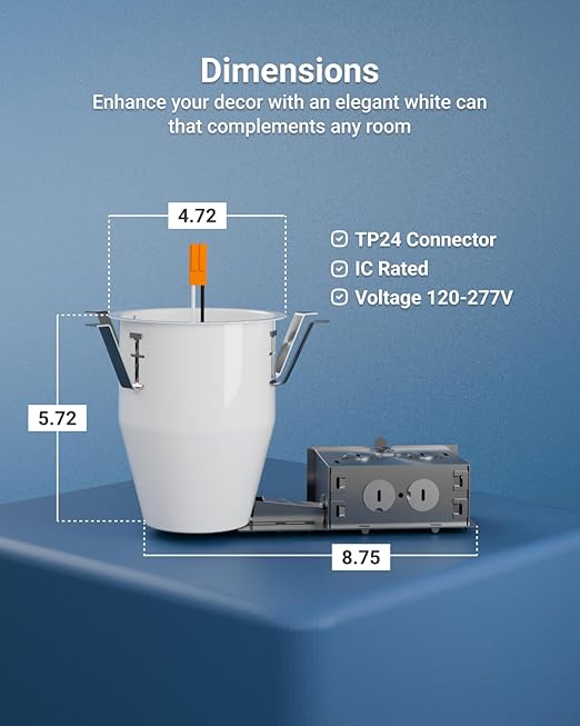 Sunco 4 Inch Recessed Lighting Housing Can, Remodel Air Tight Ceiling Cans, 120-277V,Hard Wired, TP24 Connector Included, Easy Install, IC Rated UL 4 Pack