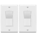 TOPGREENER Dimmer Light Switch, LED Dimmer Switches for 300W Dimmable LED/CFL Lights and 600W INC/HAL Bulbs, Single Pole/3-Way,Neutral Wire Not Required, Wall Plate Included, UL Listed, 2 Pack,White
