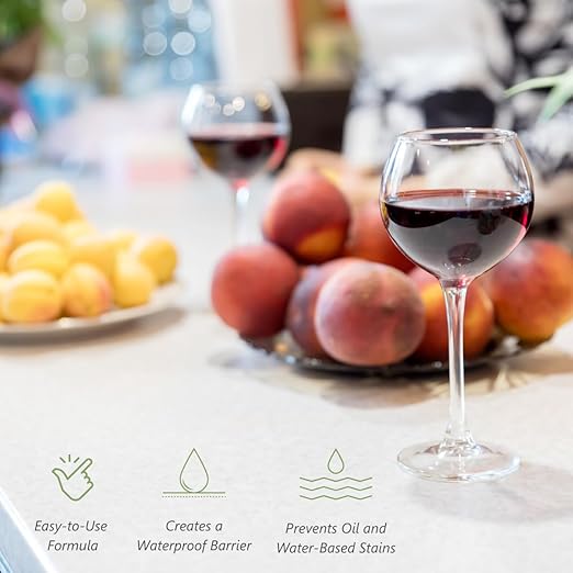 More Premium Quartz Sealer - Water-Based Surface Sealer - for Indoor & Outdoor Quartzite Counters, Floors, Walls, Furniture - Protects Against Oil, Water-Based Stains - Unscented - Pint (16 oz)