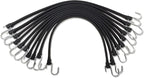 31" Rubber Bungee Cords with Hooks, Heavy Duty EPDM Bungee Cord with 150% Max Stretch, Heavy Duty Bungee Straps for Securing Tarps, Canvases, Cargo, Motorcycle, Weatherproof, Pack of 10