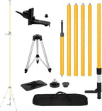 13.7 Ft./4.2M Professional Lasers Level Pole with Tripod, Adjustable Telescoping Pole for Leveling Tools, Multi-functional Fine-tuning Bracket with 1/4” and 5/8” Thread Adapters, Includes Carrying Bag