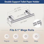 TQKAG Brushed Nickel 5 Piece Bathroom Hardware Accessories Set 23.6" SUS304 Stainless Steel Bathroom Towel Bar Holder Sets Double Post Pivoting Toilet Paper Holder Set Wall Mounted