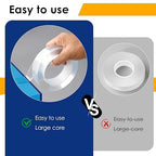 Double Sided Tape Heavy Duty, Nano Tape Mounting Tape Clear Multipurpose Strong Adhesive Tape for Home, Office, 1.2 in × 9.85 FT, 2 Packs