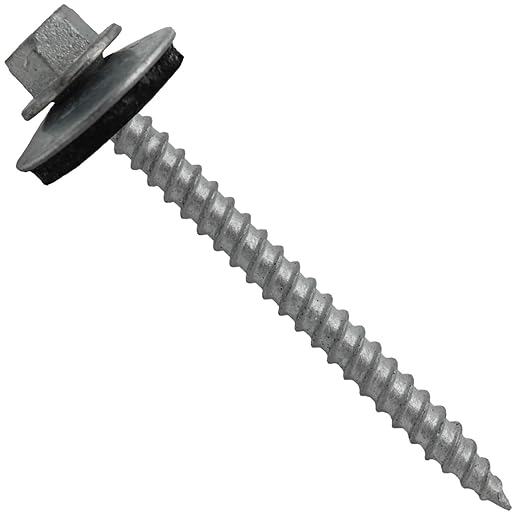 Metal ROOFING SCREWS: (250) 12 x 2-1/2" GALVANIZED/ZINC Hex ReGrip Head Sheet Metal Roof Screw. Sharp Point metal to wood siding screws. EPDM washer. Colored head