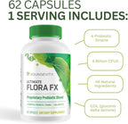 Youngevity Ultimate Flora FX Probiotic Supplement - 4 Bottles 60 Capsules Per Bottle