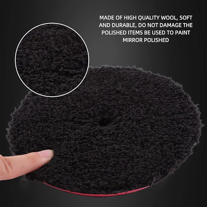 SPTA Microfiber Polishing Pad, 2Pcs 5Inch 125mm Pads Microfiber Cutting Disc Finishing Disc with Hook & Loop Backing for Car Buffer Polisher Cutting Buffing Waxing and Polishing