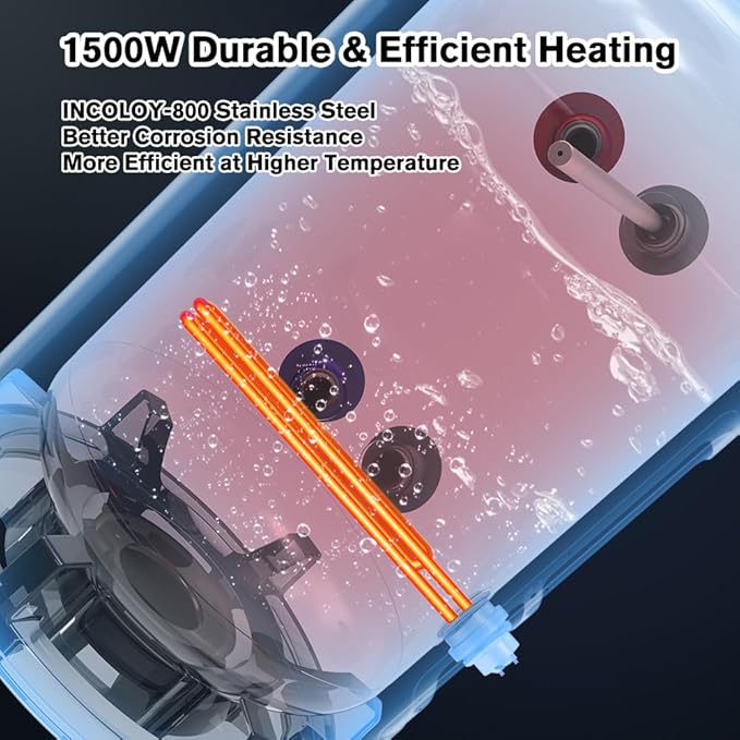 Thermomate Tank Water Heater - 10 Gallon Point of Use Hot Water Heater, 120V 1500W, Adjustable Thermostat, UL Listed (ES1000)