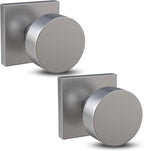 Mega Handles SUANA Dummy Door Knob for Hallway, Closet and Bathroom, Reversible Heavy Duty Design Door Knobs, Fits All Standard Door Sizes, Screws Included - Satin Nickel (2 Pack)