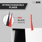 Ilyapa Modern Mailbox for Post Mount - White with Black Door Powder Coated Steel, Waterproof Letter Box for Parcels, with Recessed Magnetic Close Door