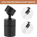 Hibbent Dual-function Female Faucet Aerator, NSF/ANSI/CAN 61 Certified Rotate Kitchen Sink Aerator Sprayer CUPC Certification 360° Swivel Sink Sprayer Attachment-55/64"-27UNS Female Thread-Matte Black
