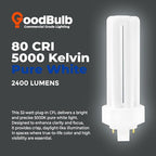 GoodBulb 32 Watt CFL Light Bulbs 4 Pin GX24Q-3 Base 5000K Daylight 32W High Output 2400 Lumens Triple Tube Compact Fluorescent Light Bulbs Plug-in 10 Pack