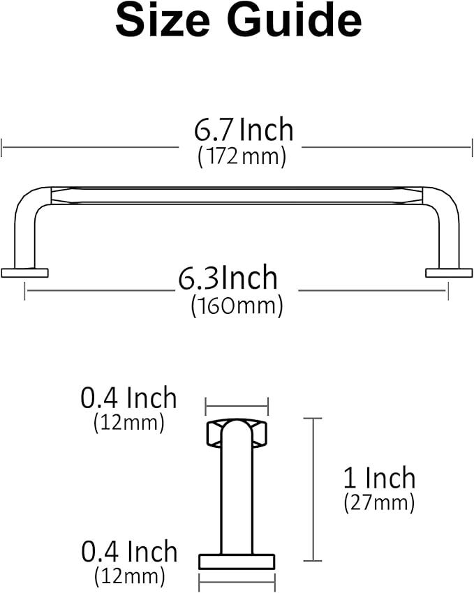 Alzassbg 6 Pack Brushed Satin Nickel Cabinet Handles, 6-1/4 Inch(160mm) Hole Centers Arch Modern Cabinet Pulls Kitchen Cabinets Hardware for Cabinets and Drawers AL3503SN