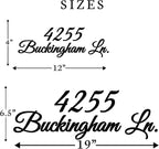 VWAQ Mailbox Address Decal Set of 2 - Insert Street Name & Address Personalized Decals CMB7 (White, 19"W X 6.5"H)
