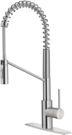 KRAUS Oletto Commercial Style Single Handle Pull Down Kitchen Faucet with QuickDock Top Mount Installation Assembly in Spot Free Stainless Steel, KPF-2631SFS