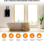 CAMPLUX Instant Hot Water Heater, 3.18 GPM Natural Gas, Whole House Gas Water Heater, Indoor, Black