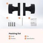 Haidms Matte Black Dummy Door Knobs, Half No-Turning Dummy Knob for Closet Doors, Zinc-Alloy Single-Sided Door Locks (4 Pieces/2 Pairs)