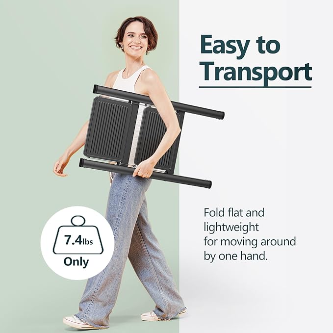 WOA WOA 2 Step Ladder, Step Stool Foldable with Wide Pedals, Portable Stepping Stool for Adults, Sturdy Steel Ladders for Home with Anti-Slip Feet, Hold 330 lbs - Black