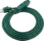 Clear Power 16 Gauge 3Prong Cords (3 Outlets, Green, 9 ft)