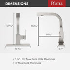 Pfister Arkitek Kitchen Faucet with Pull Out Sprayer, Single Handle, High Arc, Stainless Steel Finish, LG534LPMS