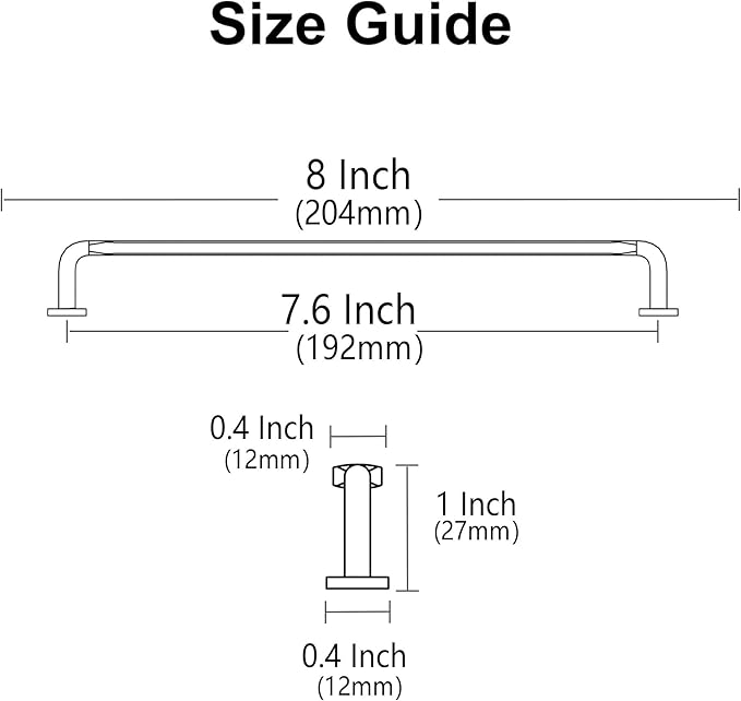 Alzassbg 6 Pack Champagne Bronze Cabinet Handles, 7-1/2 Inch(192mm) Hole Centers Arch Modern Cabinet Pulls Kitchen Cabinets Hardware for Cabinets and Drawers AL3503TGP