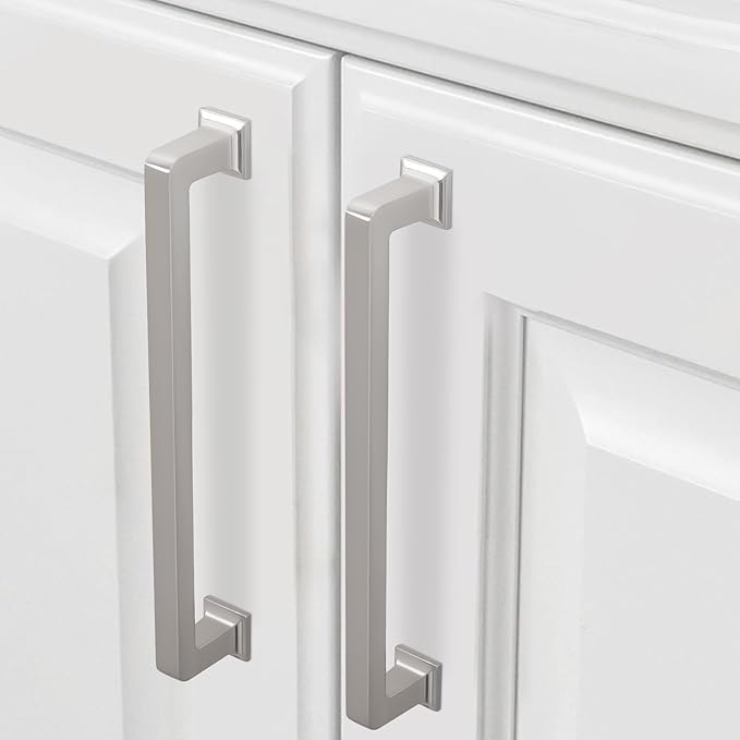 COTYKILEY 10 Pack 5 Inch(128mm) Brushed Satin Nickel Cabinet Handles Kitchen Cabinet Pulls Cabinet Door Handles Kitchen Cabinet Hardware Cupboard Drawer Pulls Dresser Handles