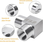 90 Degree Street Elbow - 1/8" NPT Female to 1/8" NPT Female Stainless Steel 304 Heavy Duty Forged Square Barstock Street Elbow Adapter Pipe Fitting (pack of 5)