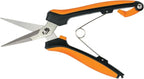 Fiskars Curved Micro-Tip Pruning Snips - 6" Garden Shears with Sheath and SoftGrip Handle - Yard and Garden Tools - Orange/Black