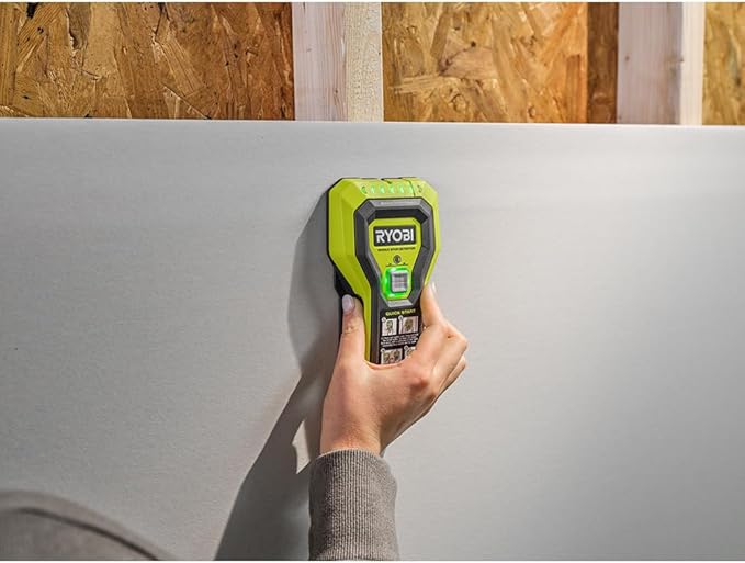 RYOBI Stud Finder with Multiple LED's to Indicate The Full Width of The Stud. One-Handed Operation, ESF5002