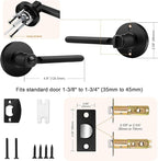 Probrico Privacy Door Handles for Bedroom and Bathroom Black Privacy Door Handle Lever, Keyless Interior Door Handles Bed Bath Door Lockset, 3 Pack