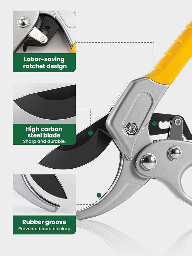 GROWNEER 3 Pack Garden Scissors kit Professional Garden Pruning Shears Stainless Steel Garden Shears Gardening Clippers Flower Plant Scissors Tools Arthritis Weak Hand Pruner Work 3 Times Easier