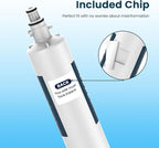 Crystala Filters Replacement for GE® RPWFE, RPWF (with CHIP) Refrigerator Water Filter, Compatible with WSG-4, WF277, GFE28GMKES, PFE28KBLTS, GYE22HMKES, DFE28JSKSS, GFE28GYNFS, GFD28GYNFS, 2 Pack