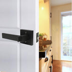 Probrico 2 Pack Entry Door Lever with Lock and Key,Entrance Door Handles for Office and Front Door,Matte Black Door Knobs Keyed Alike Same Key Lockset (Each with 3 Keys)