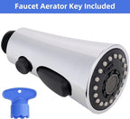 iFealClear Universal Kitchen Faucet Head Replacement, 3 Modes Pull Down Faucet Spray Head Replacement Compatible with Moen Delta Kitchen Sink Faucet, 15 Adapters Available, Chrome