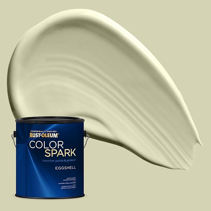 Rust-Oleum Color Spark Interior Paint and Primer in One, Eggshell, Frothy Matcha, 1 Gallon