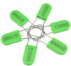 500PCS Plastic Padlock Security Seals Metal Wire Padlocks Electric Meter Lockout Tags Self-Locking Numbered Anti Tamper Seal Tags Green