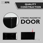 Ilyapa Modern Mailbox for Post Mount - Black with White Door Powder Coated Steel, Waterproof Letter Box for Parcels, with Recessed Magnetic Close Door