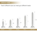 162 Pieces #7 x 1/2" 5/8" 3/4" 1" 1-1/4" Phillips Countersunk Head Self-Tapping Screws, Wood Screws Assortment Kit, 304 Stainless Steel