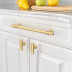 Asidrama 10 Pack 6.3 Inch(160mm) Brushed Gold Kitchen Cabinet Handles, Cabinet Pulls Kitchen Cabinet Hardware Cupboard Handles Drawer Pulls